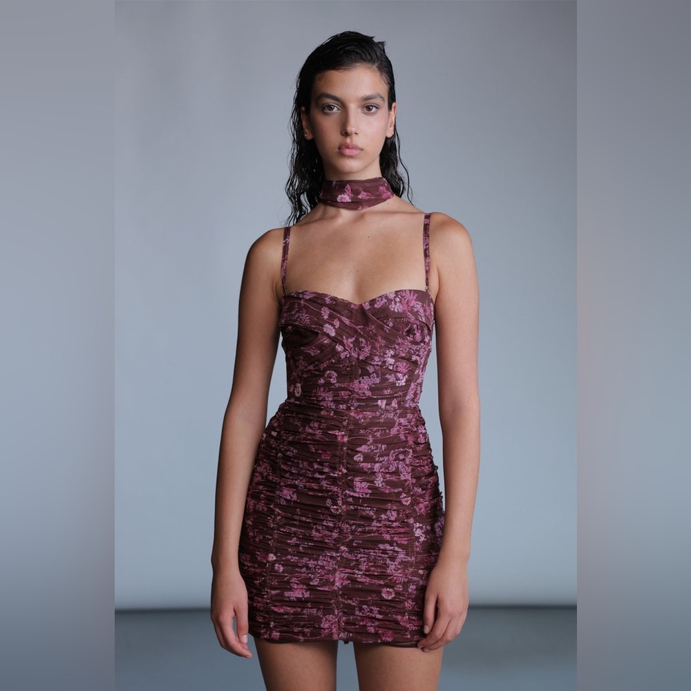 Anthropologie Sabina Musáyev Ayla Floral Ruched Mini Dress
